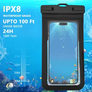 Outdoor PVC mobile phone waterproof bag with touch screen swimming special takeaway rider equipment seaside diving bubble touch screen sealed protection mobile phone case