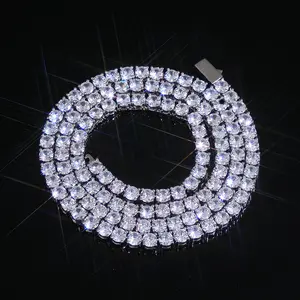 [ICE HUE]18K Gold Vacuum Plated Copper with 5A+ Sri Lanka Zircon Sparkling Necklace - Spring Buckle Tennis Chain, Hip Hop Style, Miami Inspired Luxury Jewelry for Women & Men, Daily Wear, Casual Fashion, Gift Idea, Classic Style