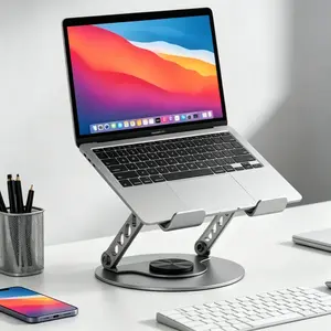 Laptop Stand with 360° Rotation, Adjustable Foldable Aluminum Laptop Holder for Desk, Ergonomic Computer Riser with Cooling Ventilation, Fits 10-17 Inch Laptops, Perfect for Work from Home, Desk Setup, Gaming Setup, Office Essentials, Study Setup