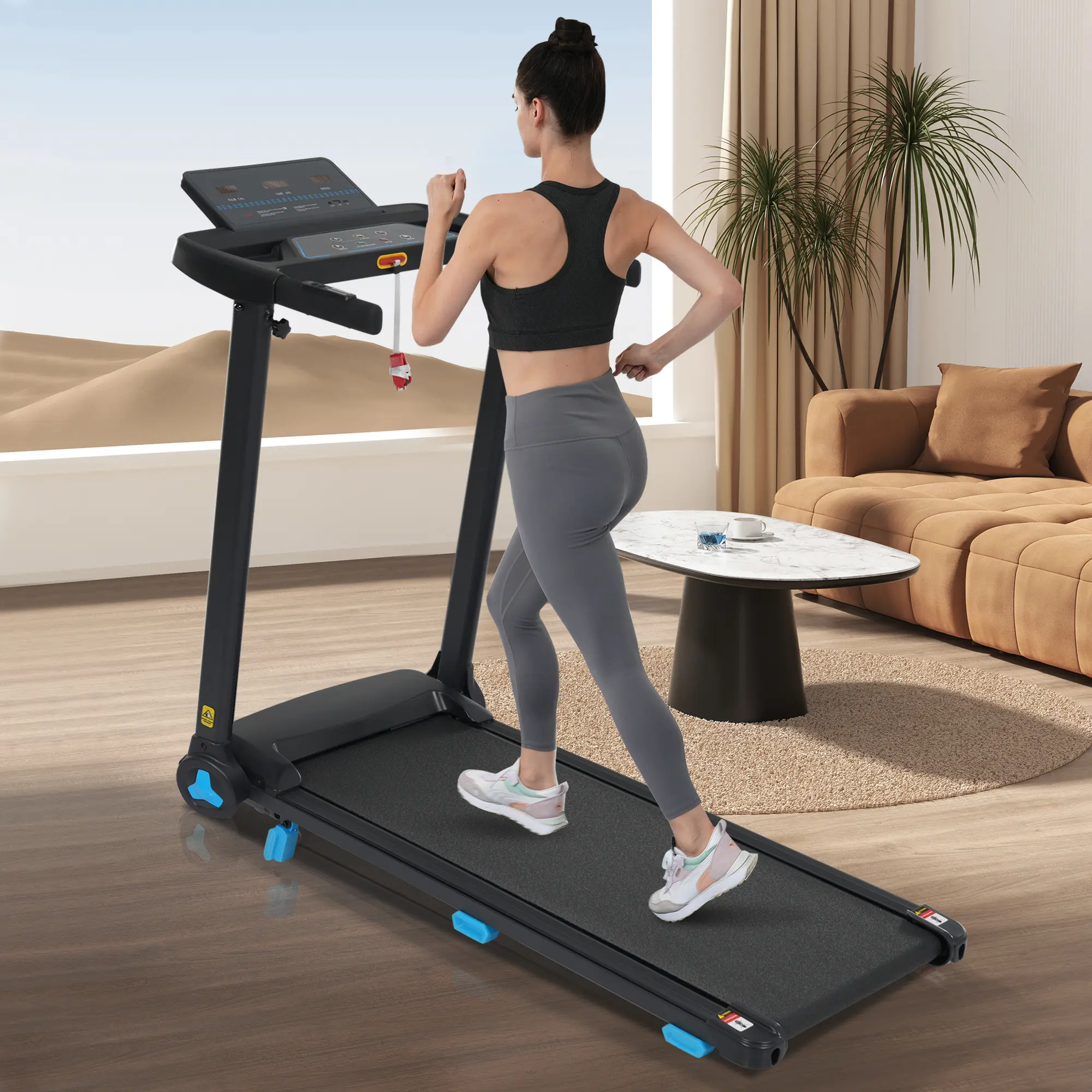 10MPH High-Speed with 8% Incline  Folding Walking Pad Treadmill, 300 LBS  Capacity，3.0HP Quiet Foldable Treadmills for Home,  Home Exercise Equipment Treadmills with ,Type C & USB Charge Station ,Bluetooth