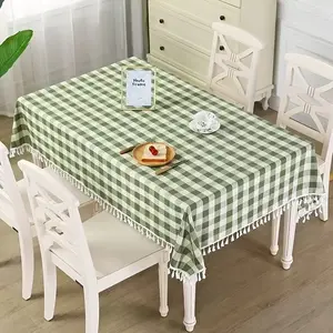 1pc Plaid Tablecloth, Durable Plastic Kitchen Table Cover, Easy Clean, Reusable, Heat Resistant, Non-Slip, for Home, Party, Wedding