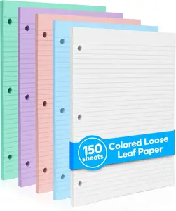 Colored Notebook Paper – 8.5 x 11, 150 Sheets – College Ruled Colorful Loose Leaf Filler Paper – 3-Hole Punched Binder Papers for School, Office, and Journaling