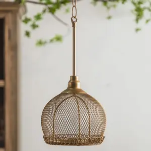 Hollow Out Design Hanging Candle Holder, Vintage Iron Chandelier, Elegant Country Style Decorative Light for Home Living Room Bedroom, Ornaments