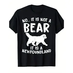 Women's humorous Newfoundland dog t-shirt Graphic T-Shirt - Short Sleeve Crew Neck Regular Fit Casual Wear | Soft & Breathable Fabric, Durable Print, Everyday Comfort, Machine Washable, retro casual wear for travel and fashion enthusiasts