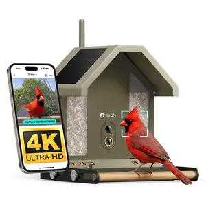 Birdfy Smart Bird Feeder with Camera, 4K UHD Video, Dual-Band 2.4/5GHz Wi-Fi, Solar Powered, AI Identification Lifetime Free, Bird Watching Gift for Bird Lovers, SummerVibes, Petlovers