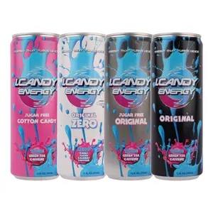 I.CANDY Energy Drink Sample Pack Original, Cotton Candy, Sugar Free 12 Fl Oz Cans Natural Caffeine with B3 B6 B12 Vitamins Bold Flavor No Crash Beverage