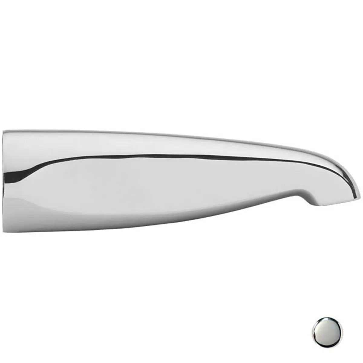 Westbrass Solid Brass Rear-Threads Tub Spout - 0.5 in. Polished Chrome Tub Tap with Brass Bushing, Fits 1/2" IPS or 3/4" IPS Bathroom Fixtures