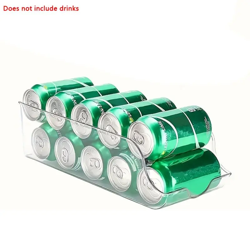 Transparent Plastic Refrigerator Storage Box for Organizing Canned Foods, Beverages and Bottle, Durable Hand-Washable Solution for Maximum Space Efficiency, Fridge Storage Organizer, Fridge Organization, Fridge Organizers and Storage