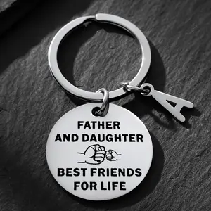 Heartfelt Dad Keychain - Unique Birthday & Christmas Gift for Father from Daughter, Engraved with Father and Daughter Best Friends For Life Message, Symbolizing Unconditional Love and Bond