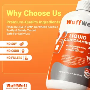 Liquid Glucosamine for Dogs Hip & Joint Support with Chondroitin, MSM & Hyaluronic Acid, Dog Joint Supplement for Mobility & Cartilage Health, Easy Pump Dosage, All Breeds, Made in USA, 16oz