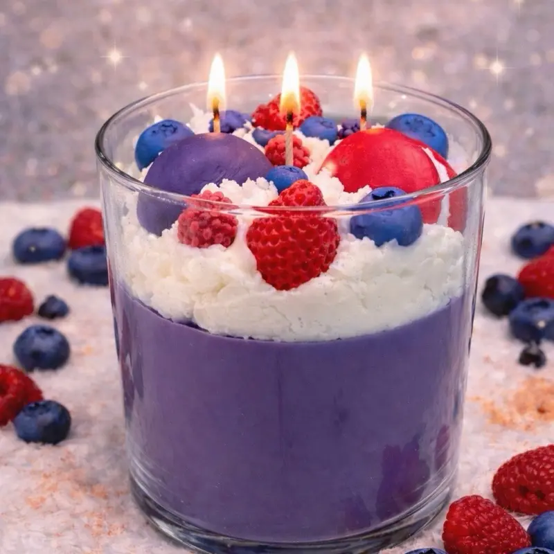 Very Berry Macaron 3-wick Candle - Handmade Non-Toxic Home Decor Gift Freshener Ornaments Fragrance Decorative Room