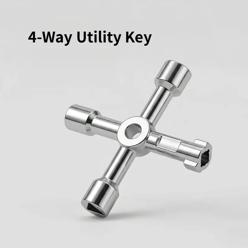 4-Way Universal Utility Key, Multi-Function Cross Wrench,Triangle ...