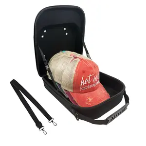 JMILYJW Baseball Cap Travel Case Hat Organizer - Holds Up to 7 Caps, EVA Shell, Multi-Function, Ventilated, Adjustable Shoulder Strap, Zipper Closure, Durable Travel Accessories
