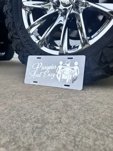 Pimping Aint Easy Front License Plate - 12x6 Inches, Weather Resistant, Handmade in the USA, Humor Decal for Trucks & Cars, Easy Installation