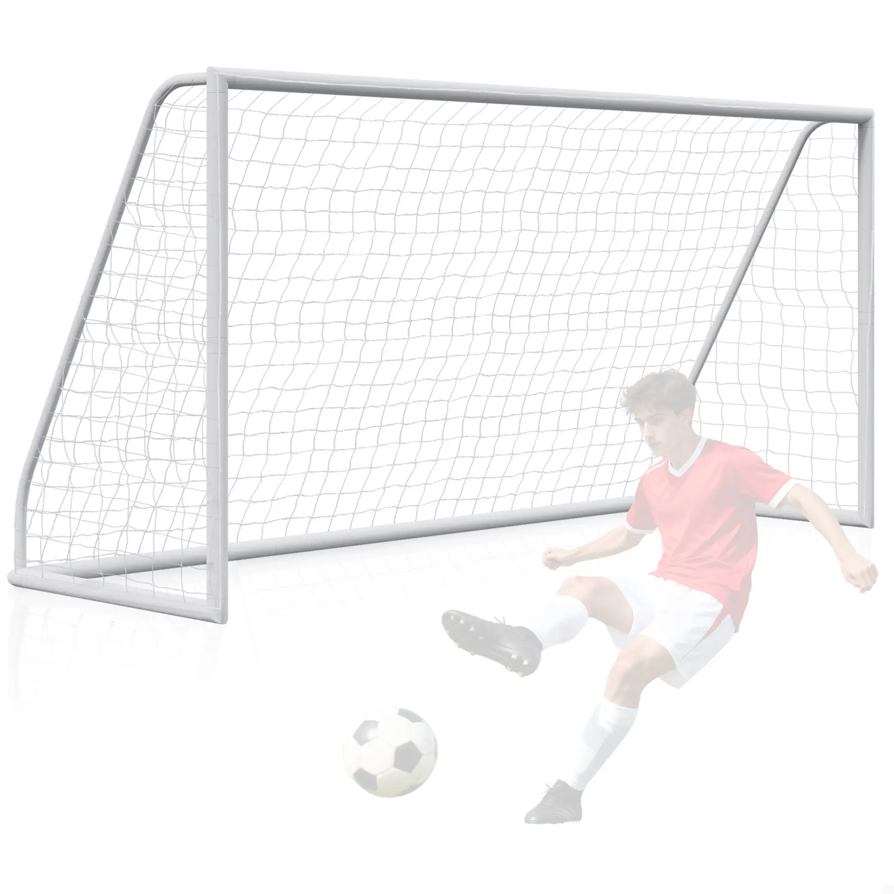 Segawe 12x6 FT Portable Soccer Goal - Sturdy 68mm Plastic UPVC Frame Soccer Net, All-Weather Football Equipment for Quick Setup in Backyard, Park Use