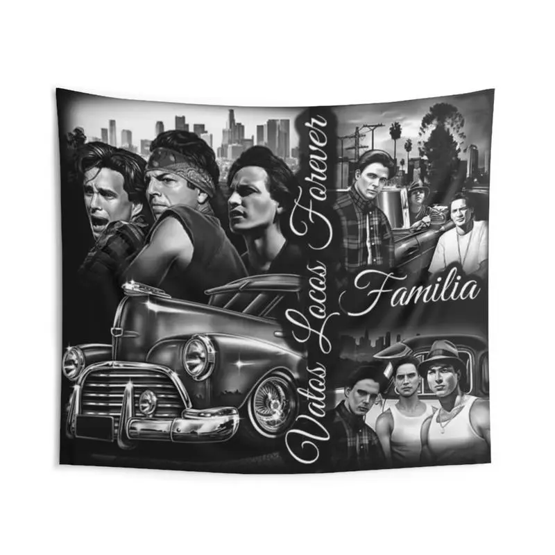 Vatos Locos Trippy Tapestry Wall Hanging, Cotton-Light Linen Decoration Items for Indoors, Club, Dormitory, Living Room Home Decor Art Print