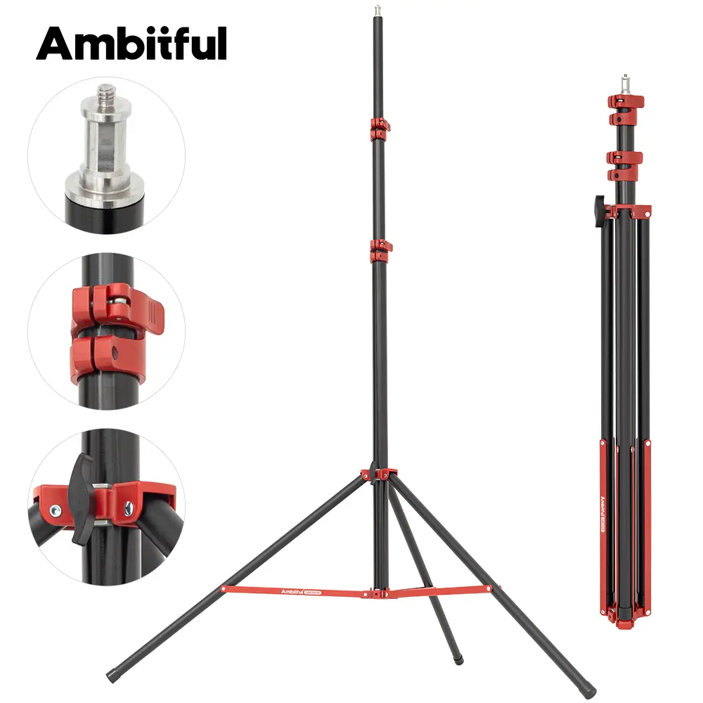 Ambitful GM280 Air Cushioned Light Stand 9.2ft, Heavy Duty Photography Lighting Stand, 22lb Load Capacity for Softboxes, LED Lights & Studio Equipment
