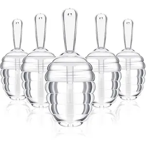 5 pieces/30 pieces empty lip gloss tubes, honey jar-shaped plastic lip gloss containers, mini transparent refillable lip balm bottles, female plastic funnels, DIY cosmetics