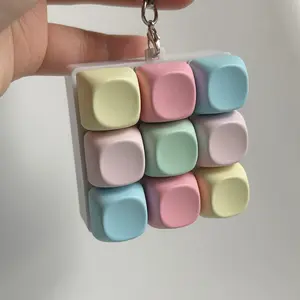 Keychain Fidget Toy Mechanical Keyboard - Portable Durable Backpack Accessory for Adults & Women, Colorful Key Button Stress Relief Model, Skin-Friendly Silicone, Pocket-Sized Decompression Tool