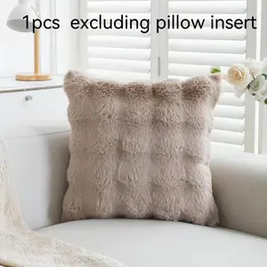 Rabbit Fur Bubble Velvet Pillow Autumn Winter Plush Solid Color Living Room Sofa Cushion Living Room Bedroom Model Room Pillowcase Creative Decorative Cushion