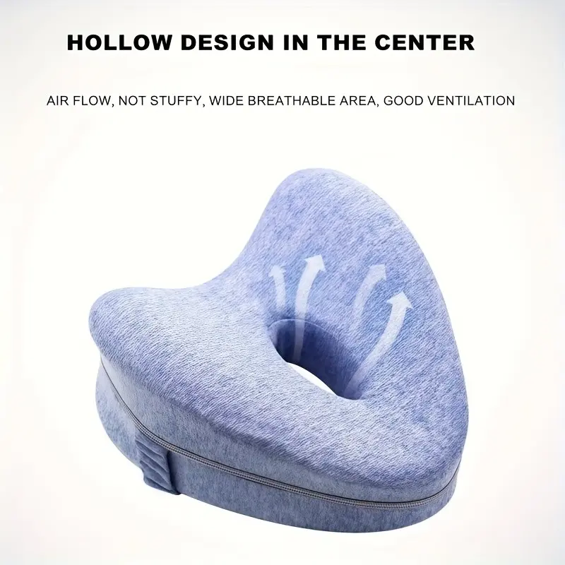 Side Leg Pillow, Smooth Spine Alignment Pillow for Hip Pain Relief, Sciatica, Low Back Pain, Hip Support Pillow for Leg and Knee with Elastic Band, Supportive Bolster