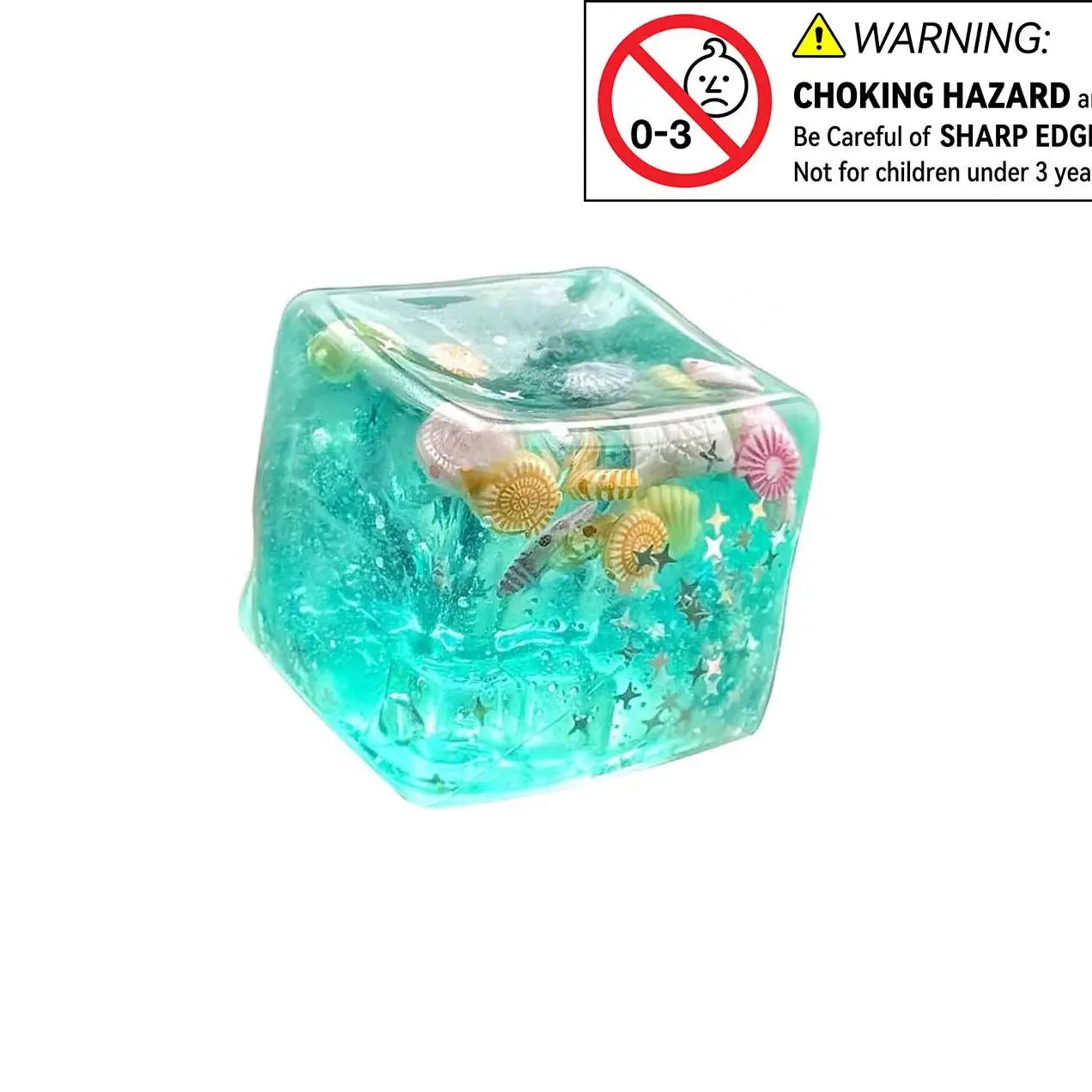 Ice Cube Stress Balls, Marine Shell Squishies, Soft Slow-Rise Sensory Toy, Squeeze Ball Hand Toys, Stretchy Fidgets for Anxiety Relief