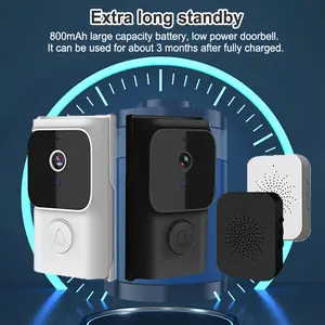 【2 Packs】 WiFi Video Doorbell Camera with Chime, 1080p Smart Video Doorbell, Wireless HD Camera, Infrared Night Vision, PIR AI Motion Detection, Remote 2-Way Audio Intercom, Tuya APP Live View, No Subscription Free Cloud Storage, for Home Office Apartment