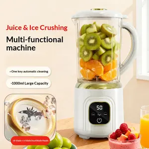 Compact Dual Blade Juicer, Portable USB Rechargeable Blender with Digital Display, Small Home Juice Maker, Easy Cleaning, 7.4v Ideal for Smoothies & Fruits, USB Charging