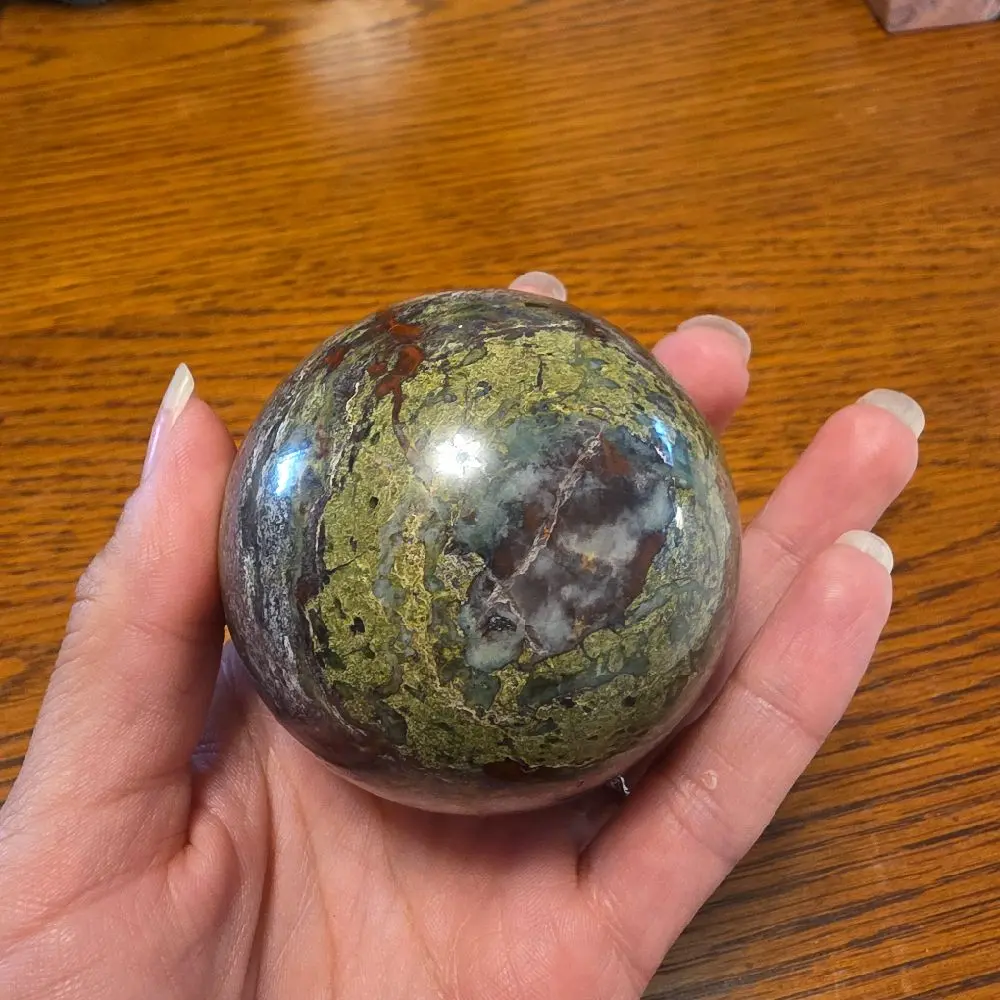 Natural Crystal Dragons Blood Sphere, Sphere Shape Statement Item, Natural Crystal Decoration for Home House Decor