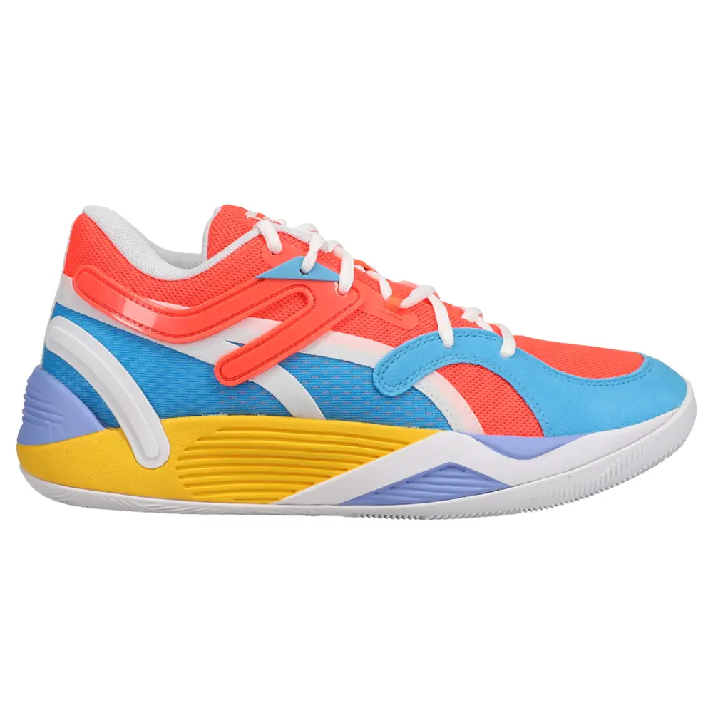 PUMA Mens Trc Blaze Court Pop Art Basketball Sneakers Shoes - Blue, Red