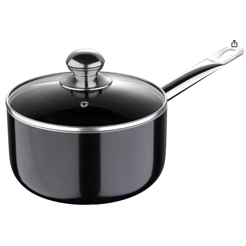 Bergner - Prochef Cookware - 3.5 Quart Covered Saucepan - Black