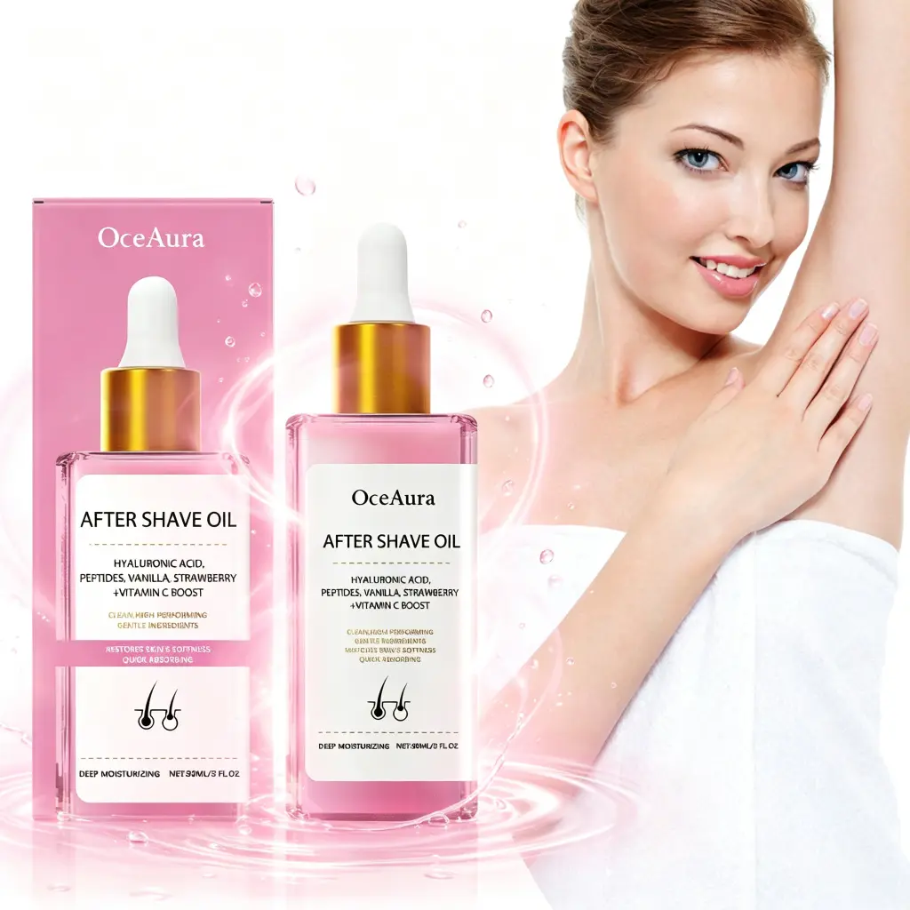 OceAura Strawberry Flavored Shaving and Hair Removal Body Care Oil | Moisturizing, Soothing, and Essential for Beauty | Internet Celebrity Self Healing Tool Natural Skincare Body Oil