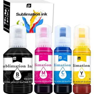 Sublimation Ink Refill for EcoTank Printer ET-2400 ET-2720 ET-2760 ET-2800 ET-2803 ET-2830 ET-4800 ET-3760 ET-2850 ET-4700 ET-15000,  Color ICC-Free