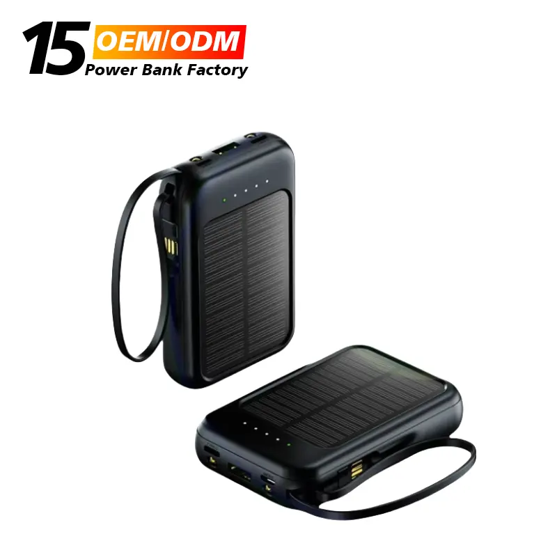 【Summer Survivals】JOYTUTUS 10000mAh Pocket-Sized Solar Power Bank, Fast Charging Photovoltaic Outdoor Mobile Portable Charger Station, Solar Power Banks