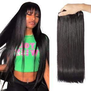 [Wequeen] Work-Ready Sleek 30 Inch Straight Hair Bundles 10A Grade Brazilian 12-36 Inch 100% Human Hair Natural Color Quick Weave Sew in/Glue in