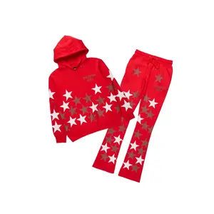 Starlane Red Hoodie Stacked Flare Fit Track Set