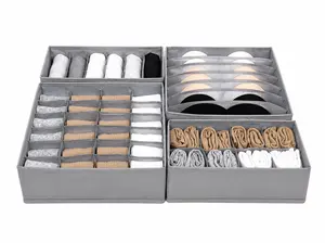 Premium Oxford Fabric Drawer Organizer Set, Foldable Washable Storage Boxes with Reinforced PP Board Support & Compartments for Closet, Dresser & Drawer Organization, Socks, Underwear, Baby Clothes and Small Clothing Storage