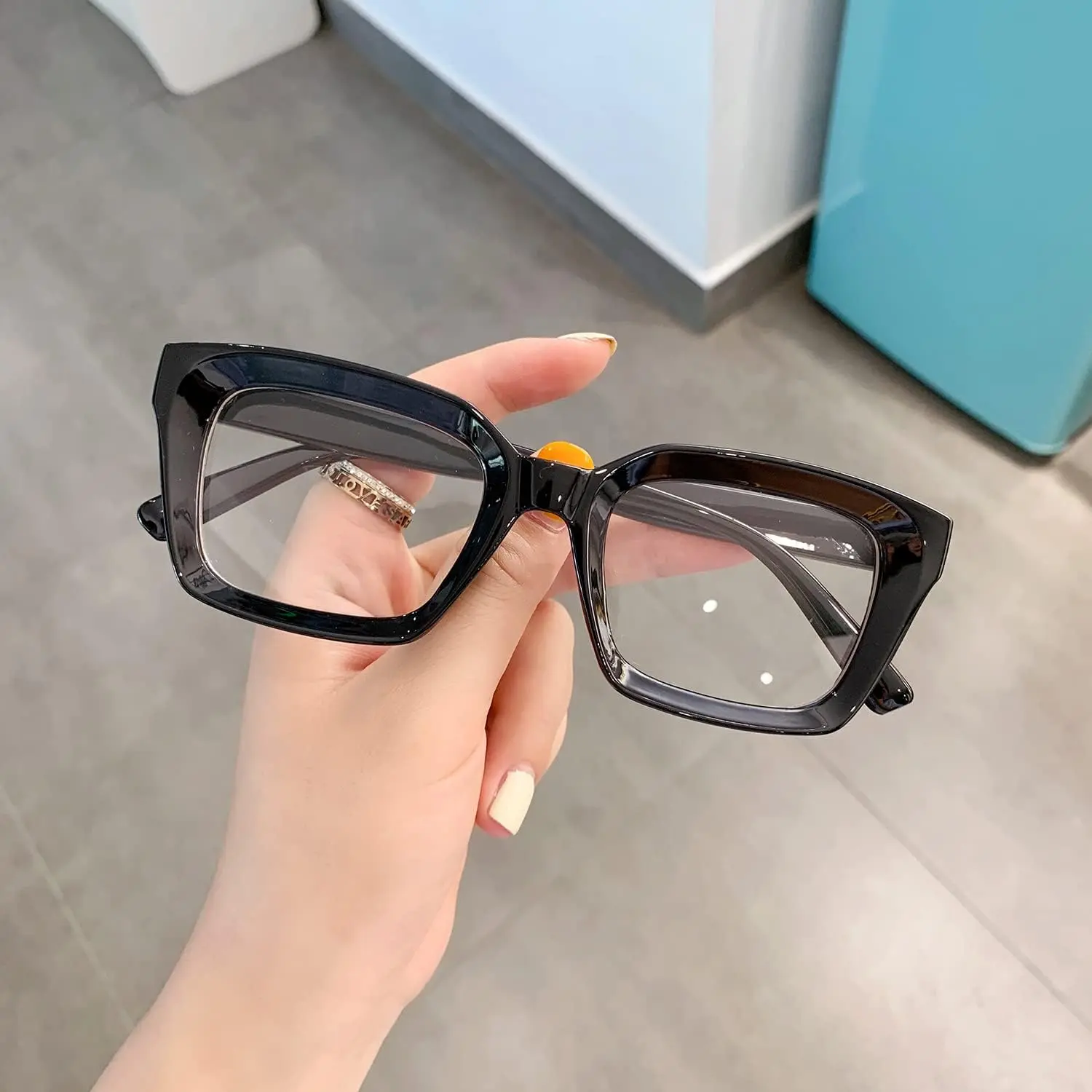 Unisex Classic Rectangle Glasses, Lightweight Thin-Frame Blue Light Blockers for Computer and Everyday Use, Lightweight Eyewear, Smooth, Sturdy