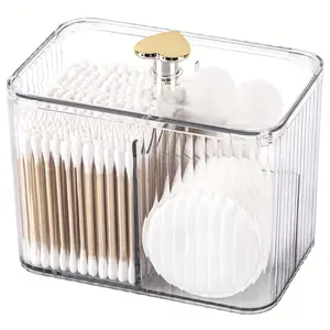 1PC Household makeup cotton swab dust-proof cosmetic storage box, light luxury compartment