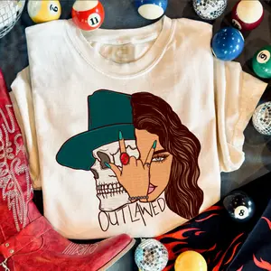 Outlawed Shirt, vintage western women's graphic tees, western outfits women, country concert outfits, western clothing, she's country clothing, western stuff, cowgirl stuff, western tops clothes