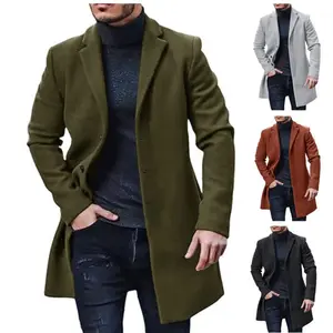 Men's Coat Woolen Multi-color Multi-size Casual Fabric
