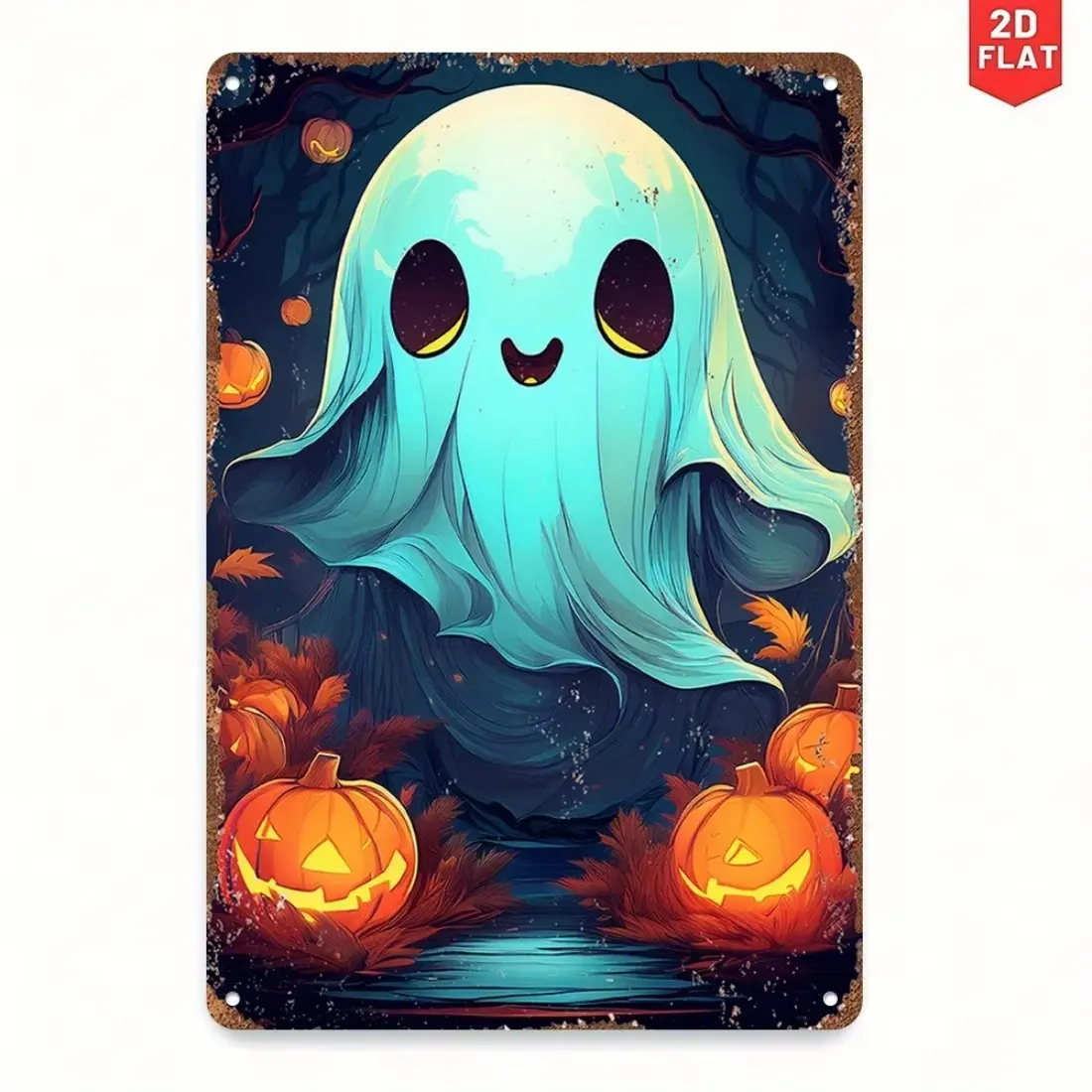 Halloween Pumpkin Festival Metal Aluminum Sign, 2D Flat Decoration for Home Bar Garden Party, Christmas Decorations