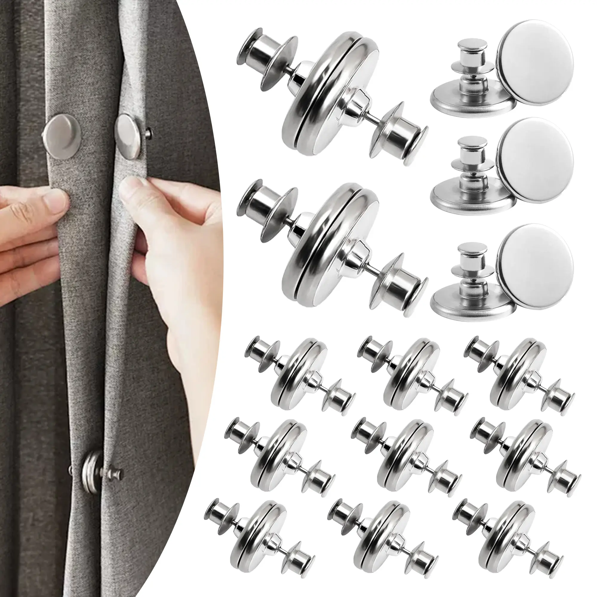 16 Counts Magnetic Window Coverings Clips,Two-Way Magnetic Closure Window Coverings Magnets Reduce Light Infiltration Ensure Curtain Stays Closed for Home Office Bedroom