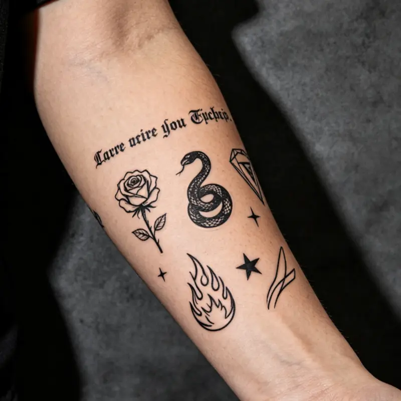 15 items per page Customized tattoo sticker Sheets Black Arm Tattoos for Men Women temporary tattoo men large