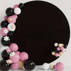 1 piece, elegant black flexible round arch backdrop cover, 79 inches in diameter, for weddings, birthday parties, parties, graduations, ceremony banquets, family gatherings, bridal shower decorations, solid color cover included.