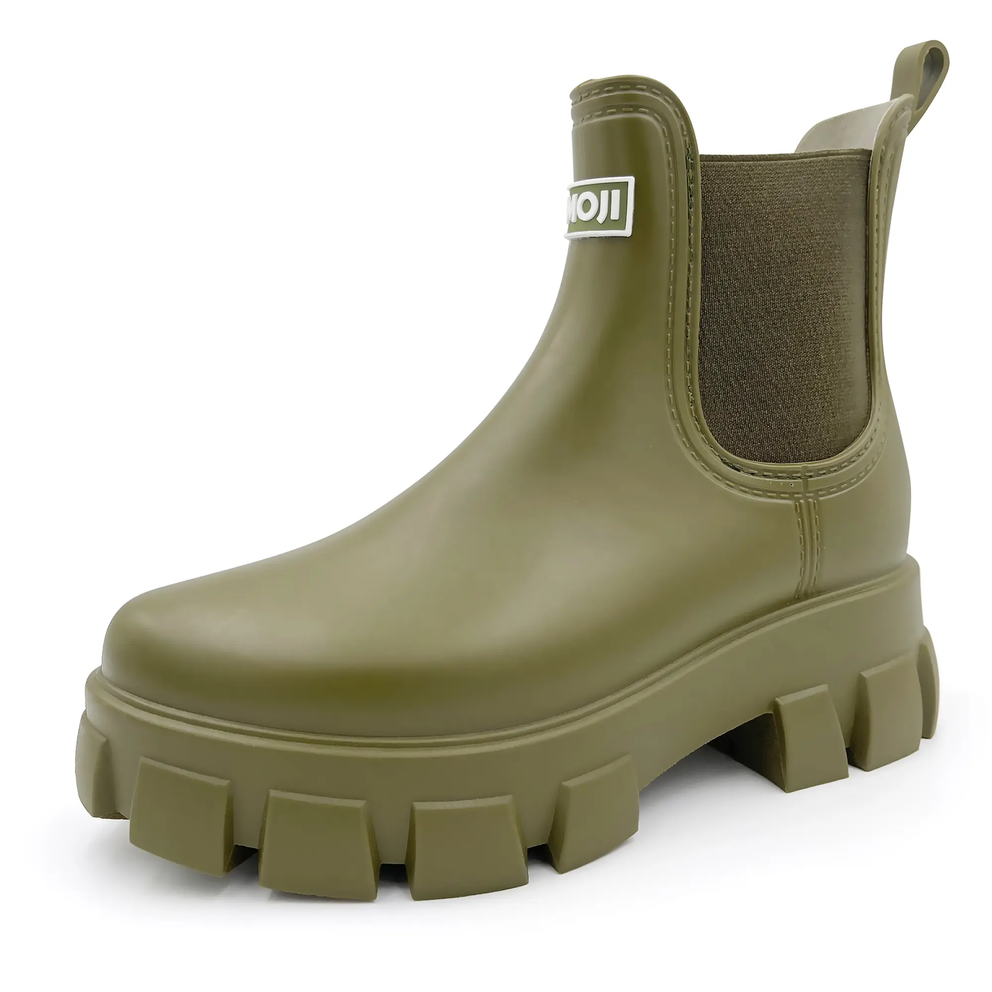 AMOJI Unisex Ankle Chelsea Rain Platform Boots 917 Waterproof Soft Shoe for Rainy Days Colorful Anti-Slip Grip Comfortable Fit
