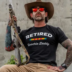 Retired Hoochie Daddy T-Shirt Funny Dad Shirt Vintage Graphic Tee Fathers Day Gift for Dad Husband Gift Casual Mens Tee