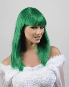 212 MAIN Eden Emerald Synthetic Fiber Costume Wig - Wicked Wigs Style 812223011318, Full Bangs, Japanese Fiber, Unisex Wear, Synthetic Fiber Wig