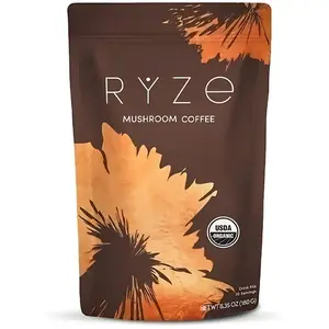 USDA Organic Natural RYZe Mushroom Coffee - 30 Servings, 6 Adaptogenic Mushrooms, MCT Oil, 2000mg Superfoods, Instant Dietary Coffee with Wellness Vitamins, USA-Grown Health Supplement