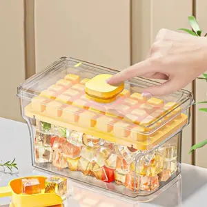 34 Grid Ice Cube Tray Mold, DIY Ice Blocks Refrigerator Large Capacity Home Press Ice Storage Box, Freeze Ice Cubes Easily, Ice Molds